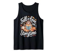 Fall In Love with Storytime Autumn Reading Cozy Camiseta sin Mangas