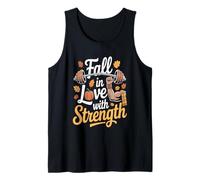 Fall In Love with Strength Autumn Fitness Barbell Camiseta sin Mangas