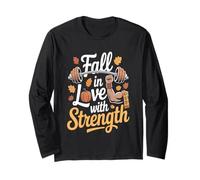 Fall In Love with Strength Autumn Fitness Barbell Manga Larga
