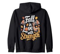 Fall In Love with Strength Autumn Fitness Barbell Sudadera con Capucha