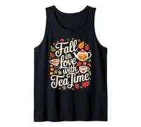 Fall In Love with Tea Time Autumn Leaves Camiseta sin Mangas