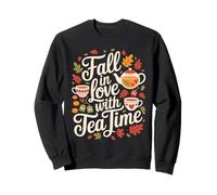 Fall In Love with Tea Time Autumn Leaves Sudadera