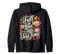 Fall In Love with Tea Time Autumn Leaves Sudadera con Capucha