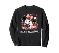 Fall Into a Good Book Ghost Reading Lovers Books and Coffee Sudadera