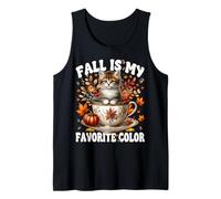 Fall Is My Favorite Color Autumn Thanksgiving Fall Cat Mom Camiseta sin Mangas