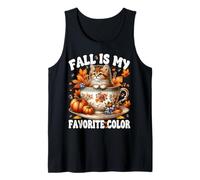 Fall Is My Favorite Color Cute Autumn Kitten For Cat Grandma Camiseta sin Mangas