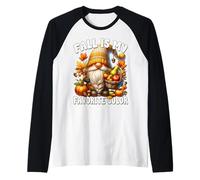 Fall Is My Favorite Color Thanksgiving GNOME with Fall Vibes Camiseta Manga Raglan