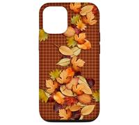 Fall Leaves - Autumn Gingham Phone Cover Rustic Brown Plaid Carcasa para iPhone 12/12 Pro