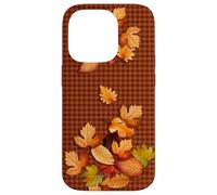 Fall Leaves - Autumn Gingham Phone Cover Rustic Brown Plaid Carcasa para iPhone 14 Pro