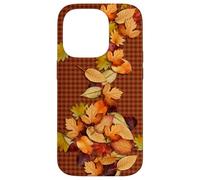 Fall Leaves - Autumn Gingham Phone Cover Rustic Brown Plaid Carcasa para iPhone 14 Pro
