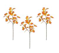 Fall Leaves Stems - 3 Pieces Red Maple Artificial Realistic Decorations