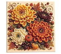 Fall Pearl Art Kit, Rhinestone Craft with Handmade Design, Holiday Decor