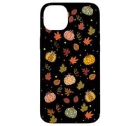 Fall Pumpkin - Autumn Leaves & Gingham Pumpkin Cozy Seasonal Carcasa para iPhone 14 Plus
