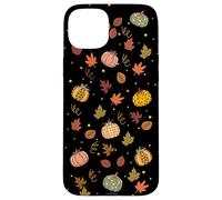 Fall Pumpkin - Autumn Leaves & Gingham Pumpkin Cozy Seasonal Carcasa para iPhone 15 Plus