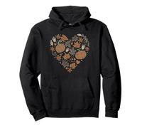 Fall Pumpkin Fall Leaves Acorns Hearts Rustic Fall Autumn Sudadera con Capucha