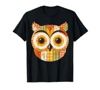 Fall Pumpkin Patchwork Owl Autumn Camiseta