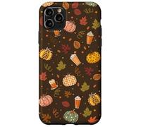 Fall Pumpkin Spice - Autumn Coffee & Leaves Pattern Carcasa para iPhone 11 Pro MAX