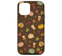 Fall Pumpkin Spice - Autumn Coffee & Leaves Pattern Carcasa para iPhone 12/12 Pro