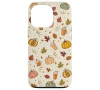 Fall Pumpkin Spice - Autumn Coffee & Leaves Pattern Carcasa para iPhone 13 Pro