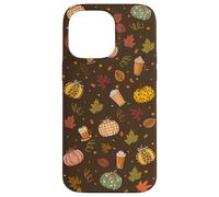 Fall Pumpkin Spice - Autumn Coffee & Leaves Pattern Carcasa para iPhone 14 Pro MAX