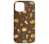 Fall Pumpkin Spice - Autumn Coffee & Leaves Pattern Carcasa para iPhone 15