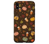 Fall Pumpkin Spice - Autumn Coffee & Leaves Pattern Carcasa para iPhone XS MAX