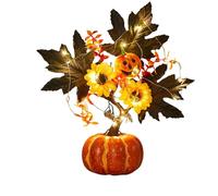 Fall Pumpkin With Lights - Battery Powered | Light Up Thanksgiving Table Centerpieces For Wedding Home Kitchen Housewarming, Glowing -Lantern Autumn Harvest Decorative Holiday Prop Ornament Set
