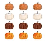 Fall Pumpkins - Velvet Faux Mini Harvest Decor Set For Thanksgiving Table