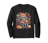 Fall Raccoon Halloween Pumpkin Cozy Autumn Harvest Manga Larga
