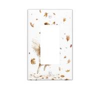 Fall Rough Collie Dog - Placa decorativa para interruptor de luz, 1 banda, balancín individual, hojas de arce otoñales, placa frontal eléctrica para habitación, divertida y linda placa de interruptor