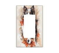 Fall Rough Collie Dog - Placa decorativa para interruptor de luz, 1 banda, basculante individual, bonita placa frontal eléctrica de hoja de arce otoñal para cocina, baño, decoración de cubierta de