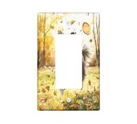 Fall Rough Collie Dog - Placa decorativa para interruptor de luz, 1 banda, basculante individual, divertida placa de interruptor eléctrico para cachorros, hojas de arce, placa frontal eléctrica para