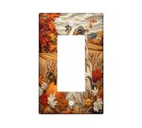 Fall Rough Collie Dog - Placa decorativa para interruptor de luz, 1 banda, basculante individual, placa frontal eléctrica de campo novedosa para cocina, baño, decoración de cubierta de interruptor de