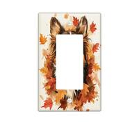 Fall Rough Collie Dog - Placa decorativa para interruptor de luz, 1 banda, diseño de hojas de arce otoñales, placa frontal eléctrica para habitación, extraña y linda placa de interruptor para mascotas