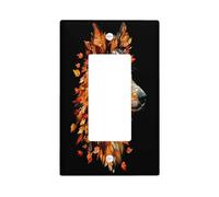 Fall Rough Collie Dog - Placa decorativa para interruptor de luz, 1 banda, diseño de hojas de otoño, placa frontal eléctrica para cocina, baño, decoración de cubierta de interruptor de mascotas