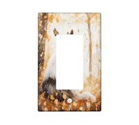 Fall Rough Collie Dog - Placa decorativa para interruptor de luz de 1 banda, divertida placa frontal eléctrica de bosque otoñal para cocina, baño, decoración de cubierta de interruptor de mascotas