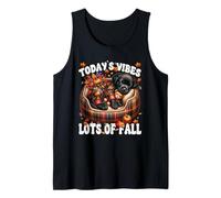 Fall Saying For Women with Black Labrador Retriever Puppy Camiseta sin Mangas