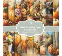Fall Scrapbook Paper Book - 20 Double-Sided Watercolor Autumn Pages | Decorative Scrapbooking Paper for Junk Journaling, Cardmaking, Collage & DIY Crafts | Cozy Autumn Leaves & Rustic Patterns