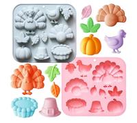Fall Silicone Molds - 2-Piece Turkey Pumpkin Non-stick Decoration