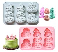 Fall Silicone Molds, Pumpkin Candy Ice Mold Set, 21.6x14.5x2.6cm/8.5x5.71x1.02 inches Non-Stick Baking Tools for Chocolate Fondant Soap Pancake Halloween Thanksgiving Autumn Craft Kitchen Use