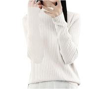 Fall Sweater Long Sleeve Stand Collar Solid Color Comfy Loose Tunic Tops Cute Holiday Outdoor Vacation Casual Outfits