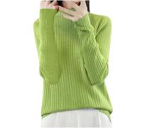 Fall Sweater Long Sleeve Stand Collar Solid Color Comfy Loose Tunic Tops Cute Holiday Outdoor Vacation Casual Outfits