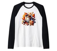 Fall Sweet Fall Coffee Mug with Walnuts Pancakes Cute Autumn Camiseta Manga Raglan