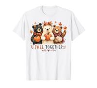 Fall Together Lindos Bears Pumpkin Autumn Woodland Family Camiseta
