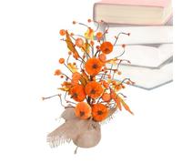 Fall Tree - Thanksgiving Pumpkin Berry Maple Leaves With Burlap Base
