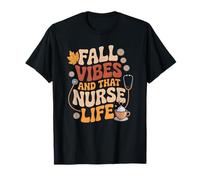 Fall Vibes Nurse Life Autumn RN Pumpkin Spice Aesthetic Camiseta