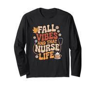 Fall Vibes Nurse Life Autumn RN Pumpkin Spice Aesthetic Manga Larga