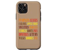 Fall Vibes Word Art Cozy Autumn Leaves Pumpkins Sidra tee Carcasa para iPhone 11 Pro