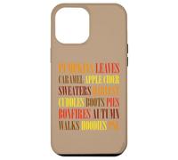 Fall Vibes Word Art Cozy Autumn Leaves Pumpkins Sidra tee Carcasa para iPhone 12 Pro MAX