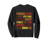 Fall Vibes Word Art Cozy Autumn Leaves Pumpkins Sidra tee Sudadera